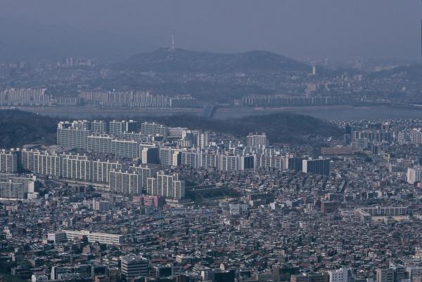 관악산에서 바라본 서울전경