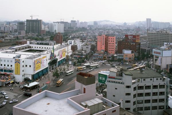 청량로터리 주변과 금호방향