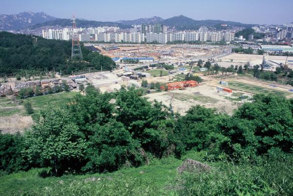 상암 월드컵경기장 건설 현장