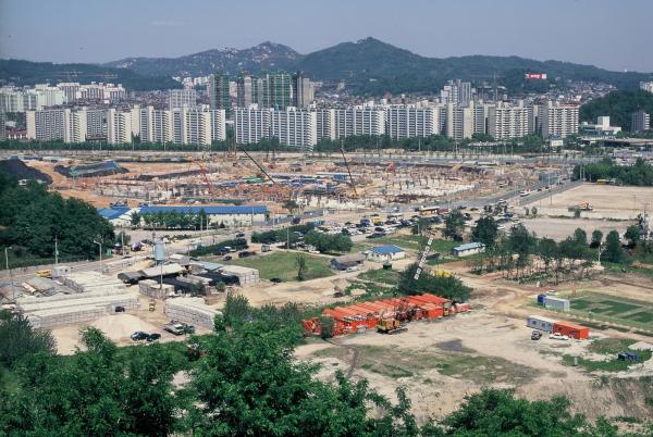 상암 월드컵경기장 건설 현장